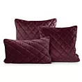 Poszewka na poduszkę 45x45 cm welwetowa pikowana we wzór karo z ozdobną wypustką na brzegach bordowa VELVET 27 EUROFIRANY PREMIUM