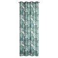 Zasłona oliwkowo, turkusowa w kwiaty peonii 140x250 cm przelotka ASTER Eurofirany
