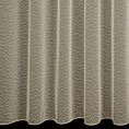 Firana szyta na przelotkach beżowa z miękkiej matowej tkaniny o strukturze siatki, wykończona obciążnikiem