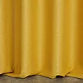 Zasłona szyta na taśmie fala musztardowa z tkaniny z dodatkiem połyskującej nici, z widocznym ozdobnym splotem