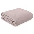 Narzuta z tkaniny o strukturze lnu różowa 170x210 cm pikowana w wzór jodełki LEN 3 EUROFIRANY PREMIUM
