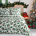 Pościel świąteczna 160x200 cm z mikrowłókna kolor biały, zielony TORI Eurofirany