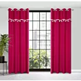 Zasłona amarantowa z aplikacją w księżyce 140x250 cm przelotka MOON Eurofirany