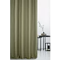 Zasłona szyta na flexach oliwkowa z miękkiej tkaniny o naturalnym splocie w stylu ekologicznym