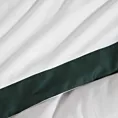 Pościel 220x200 cm bawełniana z makosatyny kolor biały, ciemnozielony z kontrastującą kantą Reina Line Eurofirany