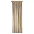Zasłona kremowo, srebrna welwetowa z przecieranym błyszczącym nadrukiem 140x270 cm taśma - AVENA Eurofirany
