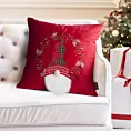 Poszewka na poduszkę świąteczna 45x45 cm czerwono, biała zdobiona aplikacja skrzata Eurofirany