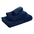 Ręcznik kąpielowy 70x140 cm bawełniany kolor granatowy z welwetową bordiurą ARIA Eurofirany