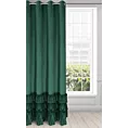 Zasłona ciemnozielona z welwetu zdobiona falbanami 140x250 przelotka CHARLOTTE 1 Eurofirany