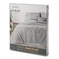 Pościel 160x200 cm z bawełny kolor stalowy, jasnoszary zdobiona pasami z błyszczącą nicią ETNO 1 Eurofirany