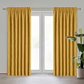 Zasłona musztardowa z tkaniny welurowej 420x260 cm taśma - Dora Eurofirany
