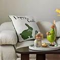 Poszewka na poduszkę 45x45 cm welwetowa z motywem wielkanocnym zielono, biała WIOSNA 5 Eurofirany