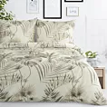 Pościel 140x200 cm bawełniana kolor beżowy, stalowy z wzorem egzotycznych liści NINA Eurofirany