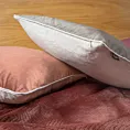 Poszewka na poduszkę 45x45 cm welwetowa, dwustronna i imitacji lnu z wypustką na brzegach beżowo, jasnoszara VELVET 57 EUROFIRANY PREMIUM