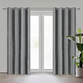 Zasłona szara z tkaniny welurowej 420x260 cm przelotka - Dora Eurofirany