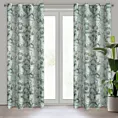Zasłona miętowo, kremowa z motywem malowanych magnolii 140x250 cm przelotka GRACJA Eurofirany