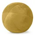 Poduszka dekoracyjna w formie kuli średnica 24 cm welwetowa musztardowa GAJA Eurofirany