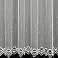 Tkanina firanowa, matowa wykończona, ażurowym haftem Eurofirany
