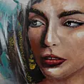 Obraz portret kobiety ręcznie malowany Eurofirany