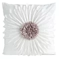 Poszewka na poduszkę 30 x 50 cm z welwetu kolor kremowo, pudrowy zdobiona kwiatem 3D FLORES 3 Eurofirany