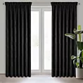 Zasłona czarna z tkaniny welurowej 420x260 cm taśma - Dora Eurofirany