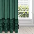Zasłona ciemnozielona z welwetu zdobiona falbanami 140x250 przelotka CHARLOTTE 1 Eurofirany