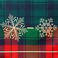 Bieżnik na stół zielono, czerwony 40x140 cm STAR z motywem kraty i śnieżynek
