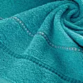 Ręcznik do rąk 30x50 cm bawełniany kolor turkusowy z kontrastującymi paseczkami 500 g/m2 SUZI Eurofirany