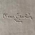 Koc  160x220 cm ciemnobeżowo, brązowy o wysokiej gramaturze z haftowanym logo CLARA PIERRE CARDIN Eurofirany