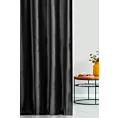 Zasłona szyta na taśmie fala czarna z tkaniny welwetowej w pionowe prążki, wykończona obciążnikiem
