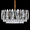 Lampa wisząca do salonu złota NELA z zwisającymi kryształkami, z możliwością regulacji wysokości Eurofirany