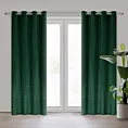 Zasłona ciemnozielona z kryształkami i welwetowej tkaniny 140x250 cm przelotka ARIADNA Eurofirany