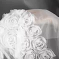 Firana z siateczki biała zdobiona pasem aplikacji róż 3D 350x160 cm taśma ROSES Eva Minge Eurofirany