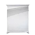 Narzuta welwetowa jasnosrebrna 170x210 cm pikowana metodą hot press w geometryczny wzór LUIZ 5 DESIGN 91 Eurofirany