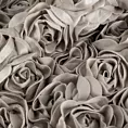 Zasłona beżowa z welwetu zdobiona aplikacją 3D róż 140x250 cm przelotka - ROSES Eva Minge Eurofirany