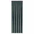 Zasłona grafitowa z tkaniny welwetowej, troczek w zestwie 140x300 cm taśma ANTARA Eurofirany