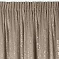 Zasłona beżowa zdobiona błyszczącym nadrukiem liści, welwetowa 140x270 cm taśma FELIS Eurofirany