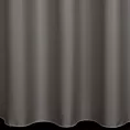 Zasłona szyta na taśmie fala szara z gładkiej tkaniny zaciemniającej typu dimout wykończona obciążnikiem