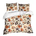 Pościel 160x200 cm bawełniana kolor ciemnokremowy, pomarańczowy z wzorem kwiatowym NIKA 51 Eurofirany