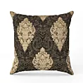 Poszewka szyta czarno złota z szenilowej tkaniny w drobny geometryczny wzór przetykany błyszczącą nicią