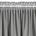 Zasłona srebrna zdobiona falbanami i lśniącymi akcentami z welwetu 140x270 cm taśma CARLI Eurofirany