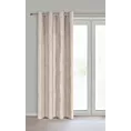 Zasłona beżowa z matowej tkaniny z widocznym naturalnym splotem 140x250 cm przelotka - ADELINA Eurofirany