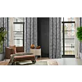 Zasłona stalowa z trójwymiarowym wzorem liści, welwetowa 140x250 cm przelotka LIVIA Eurofirany