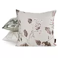 Poszewka na poduszkę 40x40 cm z satyny bawełnianej zdobiona nadrukiem kwiatów beżowa, jasnobrązowa SPRING 45 Eurofirany