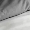 Pościel 220x200 cm z makosatyny bawełnianej kolor biały, stalowy dwustronna z sznurem dekoracyjnym na brzegach Eurofirany Premium