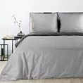 Pościel 160x200 cm gładka z satyny bawełnianej kolor jasnoszary, stalowy DINA Diva Line Eurofirany