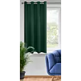 Zasłona ciemnozielona zaciemniająca gładka półmatowa 140x175 cm przelotka LOGAN Eurofirany