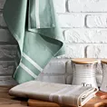 Ściereczka kuchenna 50x70 cm bawełniana kolor zielony zdobiona pasami 200 g/m2 OLIVIA Eurofirany