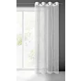 Firana biała z rysunkiem poziomych nitek na błyszczącym tle 140x250 cm przelotka RACHEL Eurofirany