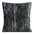 Poszewka na poduszkę 45x45 cm welwetowa pikowana metoda hot press zdobiona błyszczącym przecieranym nadrukiem czarna BLINK 43 Eurofirany